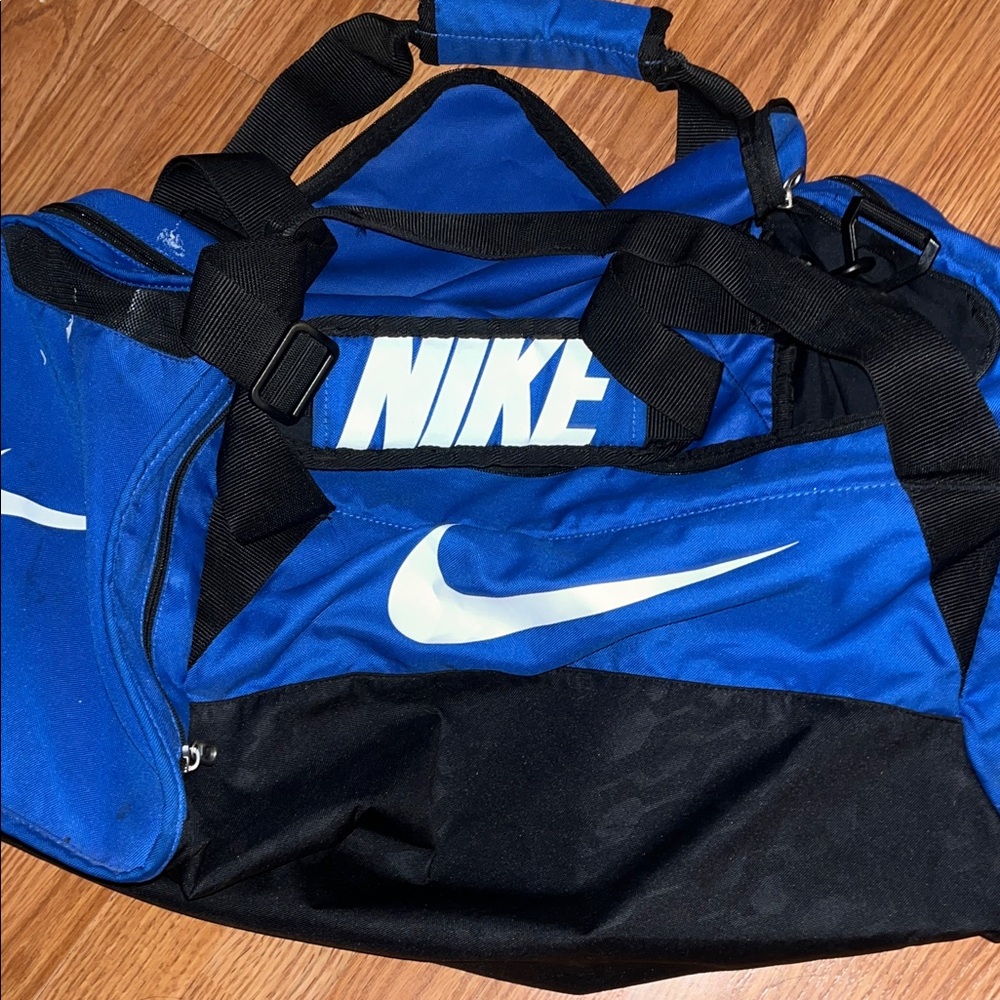 Nike Men's Blue and Black Duffel Bag